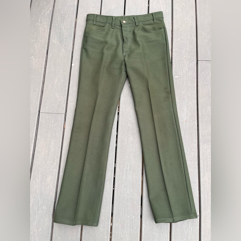 Vintage 1984 Levi’s 517 Sta-Prest Bootcut Pants Green Made In USA 36x34
